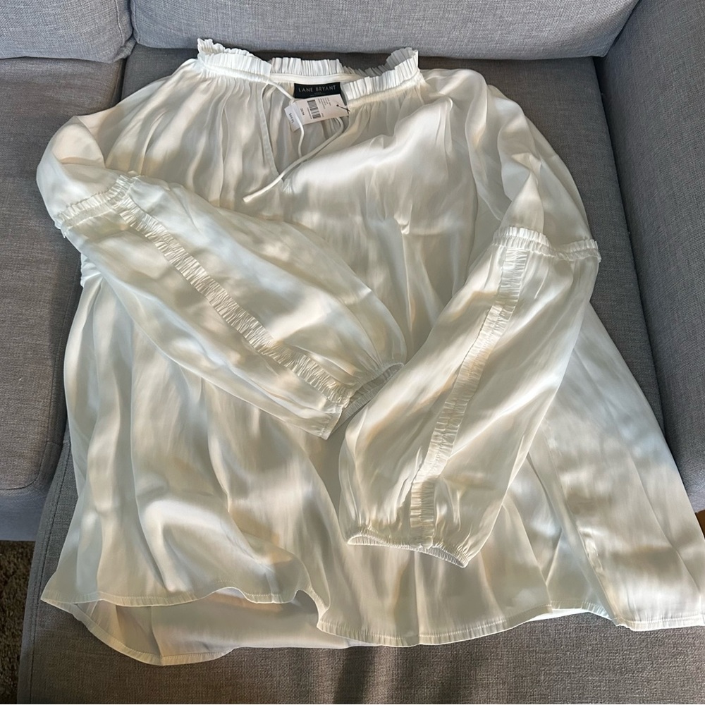 Lane Bryant Cream Silky Blouse